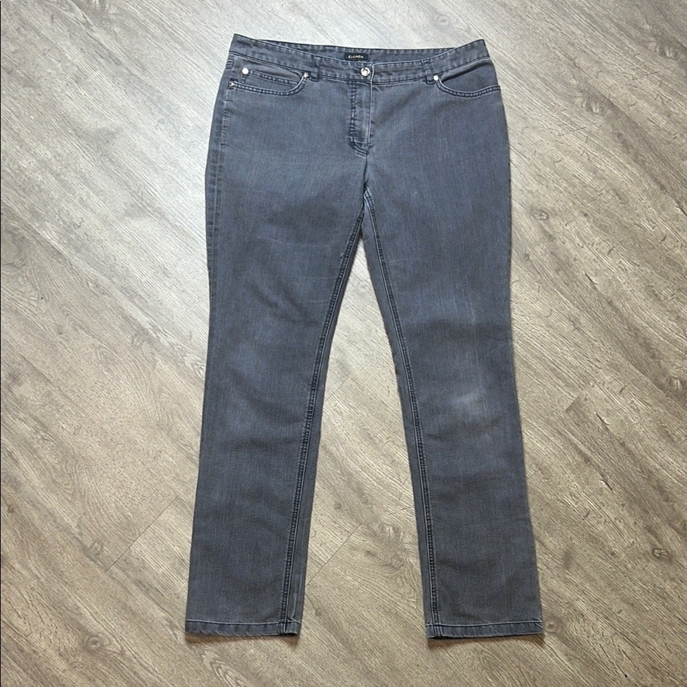 Escada Washed Black Women's Straight Leg Denim Jeans Designer